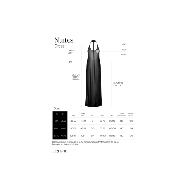 Nuites robe longue - Noire